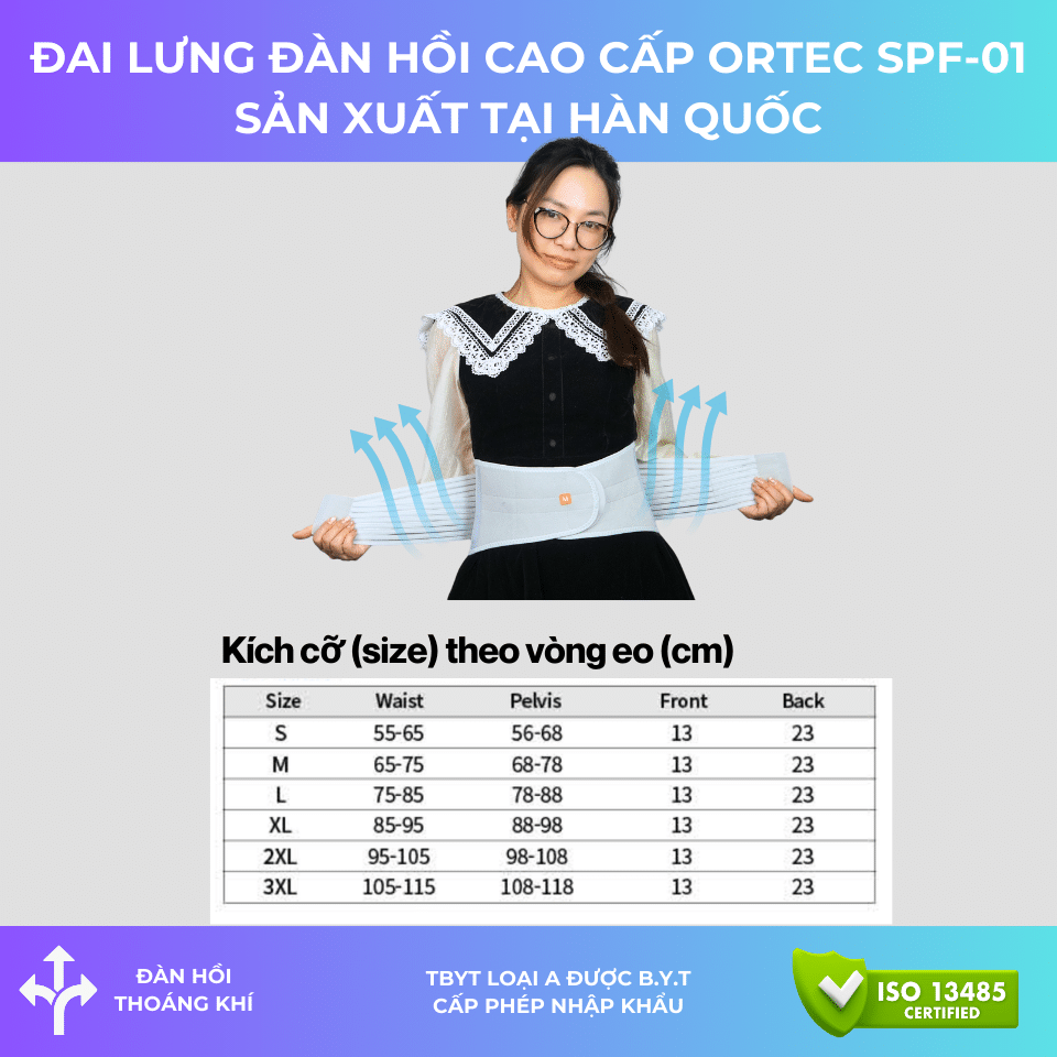 Cách chọn size cho đai lưng Ortec SPF-01